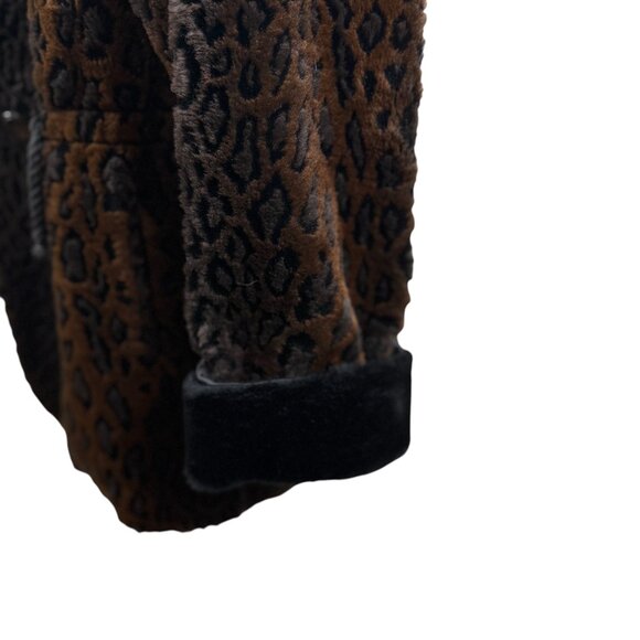 Vintage Pedestal Faux-Fur Leopard Coat with Oversized Shawl Collar/Hood - Picture 7 of 12